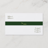 Carte de visite vert de rayure (Dos)