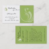 Carte de visite vert de retraite de station (Devant / Derrière)