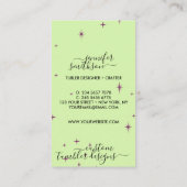 Carte De Visite Vert de soin de tambours (Dos)