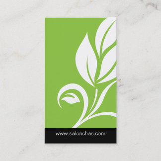 Carte de visite vert de spa de salon de feuille