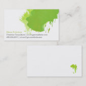 Carte de visite vert de tache de peinture (Devant / Derrière)