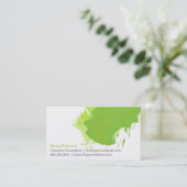 Carte de visite vert de tache de peinture (Debout devant)