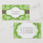 Carte de visite vert de technicien de clou de la (Devant / Derrière)