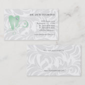 Carte De Visite Vert dentaire 2 de logo de dent de diamant de (Devant / Derrière)