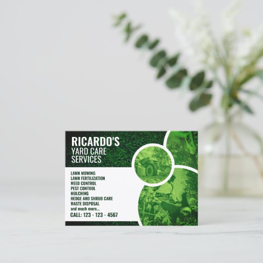 Carte De Visite Vert d'herbe professionnel moderne (Debout devant)