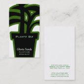 Carte De Visite Vert d'horticulture de plantes d'intérieur (Devant / Derrière)