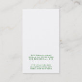 Carte De Visite Vert d'horticulture de plantes d'intérieur (Dos)