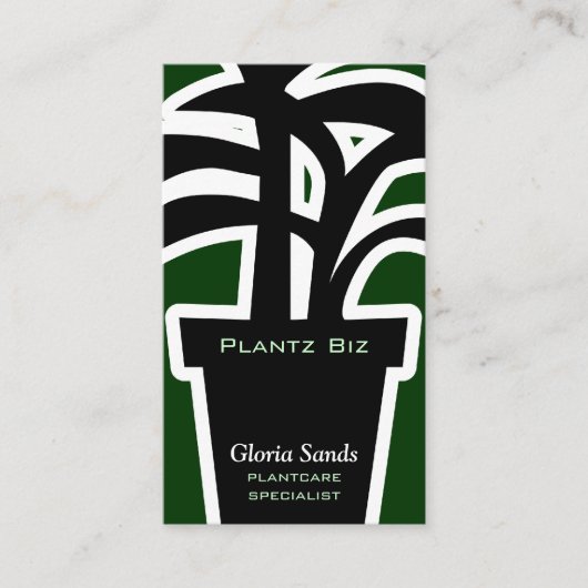 Carte De Visite Vert d'horticulture de plantes d'intérieur (Devant)