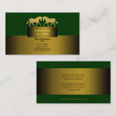 Carte De Visite Vert d'or de vente d'affaires de cheval (Devant / Derrière)