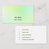 Carte De Visite Vert doux personnalisable (Devant / Derrière)