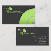 Carte de visite vert du DJ d'effet de gradient (Devant / Derrière)