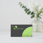 Carte de visite vert du DJ d'effet de gradient (Debout devant)