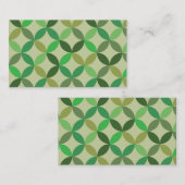 Carte De Visite Vert du milieu du siècle moderne géométrique (Devant / Derrière)