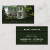 Carte de visite vert élégant de Chambre (Devant / Derrière)