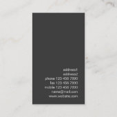 Carte de visite vert élégant de latitude et de (Dos)