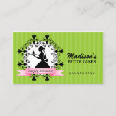 Carte De Visite Vert élégant de petit gâteau (Devant)