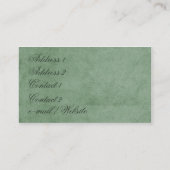 Carte De Visite Vert élégant de rayures (Dos)