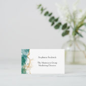 Carte De Visite Vert Emerald Gold Bordure professionnelle Feminine (Debout devant)