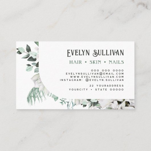 carte de visite vert émeraude (Dos)