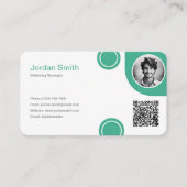 Carte De Visite Vert Émeraude Esthétique Classique Professionnel (Devant)