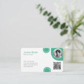 Carte De Visite Vert Émeraude Esthétique Classique Professionnel (Debout devant)