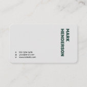 Carte De Visite Vert émeraude minimal moderne tendance (Devant)