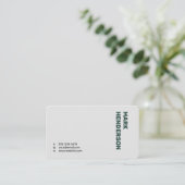 Carte De Visite Vert émeraude minimal moderne tendance (Debout devant)
