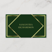 Carte De Visite Vert Émeraude Moderne Et Professionnel Or (Devant)
