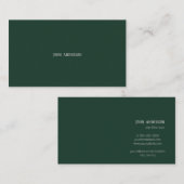 Carte De Visite Vert émeraude moderne professionnel (Devant / Derrière)