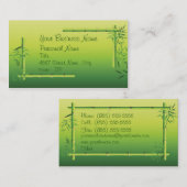Carte de visite vert en bambou (Devant / Derrière)