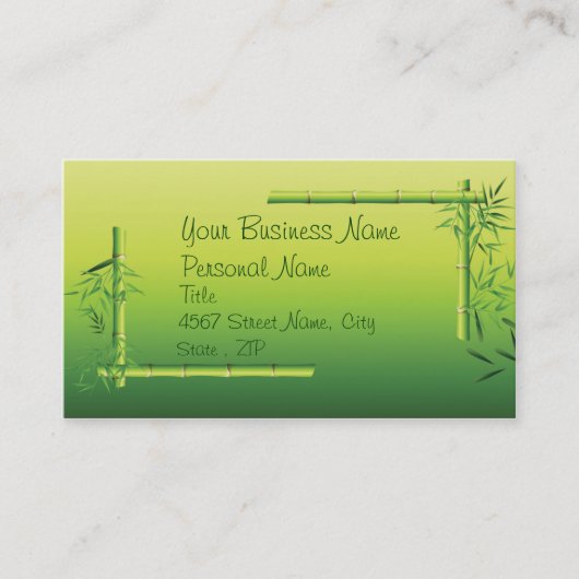 Carte de visite vert en bambou (Devant)
