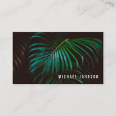 Carte De Visite Vert en feuille de palmier tropical (Devant)