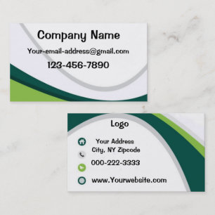 Carte De Visite Vert et blanc