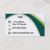Carte De Visite Vert et blanc (Dos)