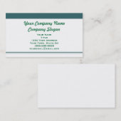 Carte De Visite Vert et blanc simple (Devant / Derrière)