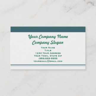 Carte De Visite Vert et blanc simple