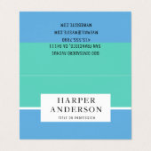 Carte De Visite Vert et bleu Abstrait moderne (Extérieur déplié)