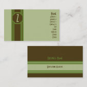 Carte de visite vert et Brown simple (Devant / Derrière)