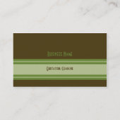Carte de visite vert et Brown simple (Dos)