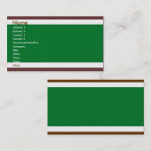 Carte De Visite Vert et brun (Devant / Derrière)