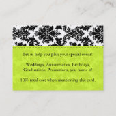 Carte De Visite Vert et damassé de chaux (Dos)