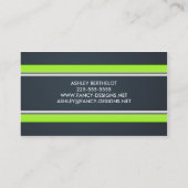 Carte De Visite Vert et gris (Dos)