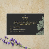 Carte de visite vert et gris foncé