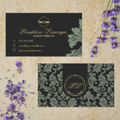 Carte de visite vert et gris foncé