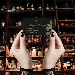 Carte de visite vert et gris foncé