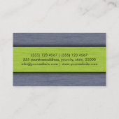 Carte De Visite Vert et gris Professionnel Moderne (Dos)