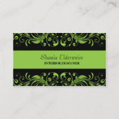 Carte de visite vert et noir Damask (Devant)