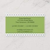 Carte de visite vert et noir de pois (Dos)