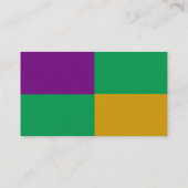 Carte de visite vert et pourpre de mardi gras (Dos)