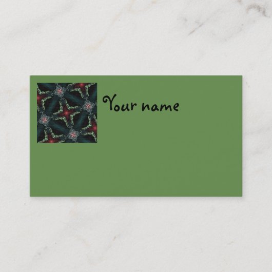 Carte De Visite Vert et rouge de noir de conception de Jimette de (Devant)